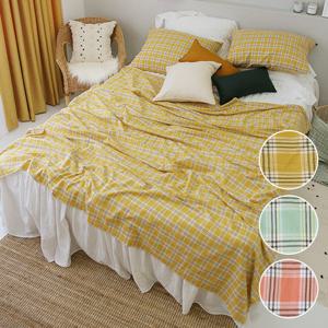 레트로 체크 여름이불(싱글베개세트)-3color