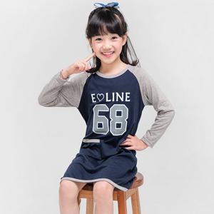 이라인 68 아동 긴팔원피스 이지웨어 네이비