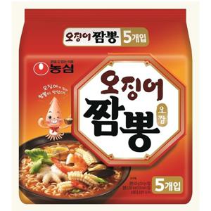 농심 오징어짬뽕 봉지면 124g x5개입