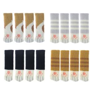 고양이 니트 의자 발커버 4P / 층간 소음방지 의자발캡