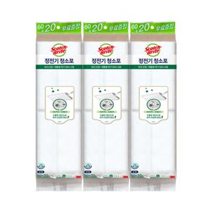 3M 정전기청소포 대형 80매 x 3개 밀대청소포 리필