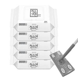 청소앤 깔끔 필수 물걸레 청소포 5팩 150매 밀대 세트