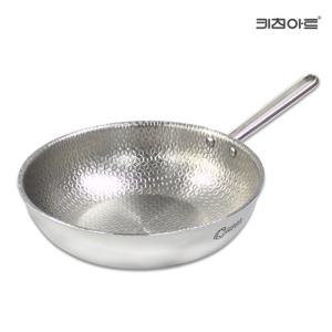 키친아트 퀸 엠보 인덕션 웍 통5중 304스텐 궁중팬 28cm