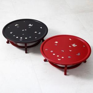 [박씨상방] 1.5 원형 자개나비 앵두반 찻상D 45센티