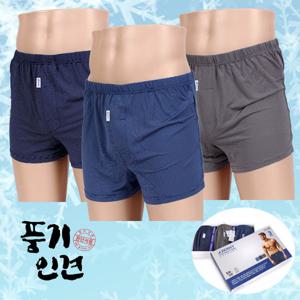 도씨 남자 풍기인견 스트라이프 스판 트렁크 팬티 3매입 D-781