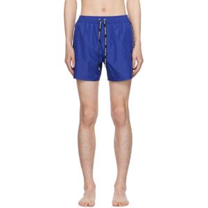 25 FW 발망 남성 네이비 프린트 스윔 쇼츠 241251M208004