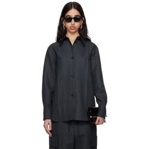 25 FW McQueen 여성 그레이 프린스 오브 웨일스 셔츠 251259F109000