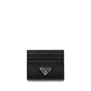 프라다 삼각 로고 장식 레더 카드 지갑 1796413