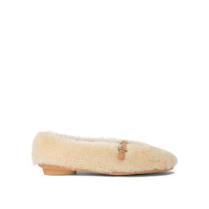 FERRAGAMO Noella Fur  shearling ballet flats 0774916