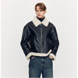 [백화점][지오다노] 남성 페이크 레더 루즈핏 무스탕 자켓 075924