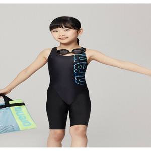 [아레나수영복] 빅로고 여아동 4부 반신 키트 A4BG1KG03BLK