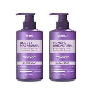 쿤달 쿤달 허니 앤 마카다미아 단백질 트리트먼트 클린솝 500ml x2개