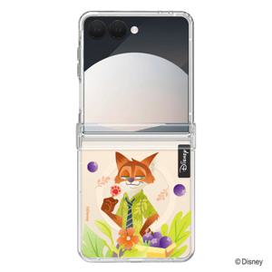 모란카노 디즈니 갤럭시 Z플립6 크리스탈 주토피아 디자인 힌지 보호 맥세이프 투명 케이스