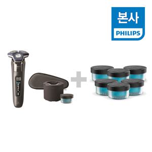 필립스 SkinIQ 7000 시리즈 전기면도기 S7887/70 다크 크롬+세척액 6개입 CC16/51