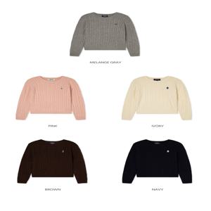 후아유 여성 스티브 케이블 라운드넥 풀오버 WHKAE4901F