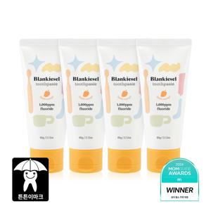 [블랑키즐] 치약 아기 어린이 유아 고불소 애플망고향 2+2 60g