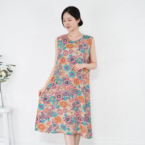 여성 엄마옷 나염 인견 나시 원피스 OP205248 중년여성의류/50대/60대/마담/빅사이즈/할머니옷