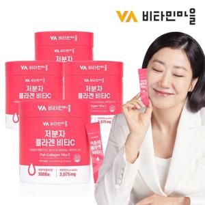 비타민마을 300달톤 저분자 피쉬 콜라겐 비타민C 분말 스틱 총240포 4통