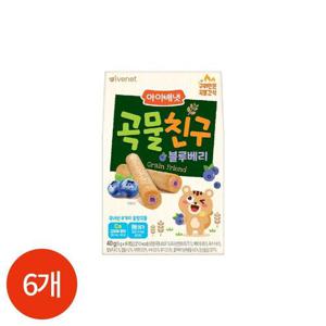 갤러리아_아이배냇 곡물친구 구워만든 곡물간식 블루베리 40g x 6개