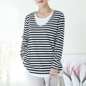 [데드라](110size)텔버배색레이어드티 TBE4707_DC