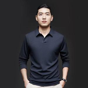 [라일리] Rly 가을 오픈 카라티 남자 정장티 긴팔 카라티셔츠