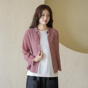 엄마옷 마담4060 내추럴포엠 코코체크셔츠-QBL2509083-