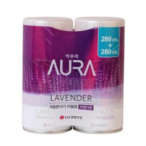 아우라 자동분사 방향제 리필 라벤더향 280ml+280ml