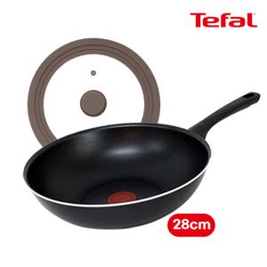★할인행사★[테팔] 디퓨전 블랙 멀티팬 28cm+실리콘 멀티 유리 뚜껑 M