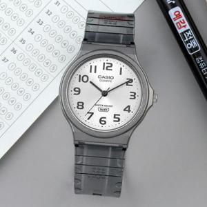 카시오 MQ-24S-8B 저소음 투명 클리어 수험생 수능 남녀공용 우레탄 시계 c