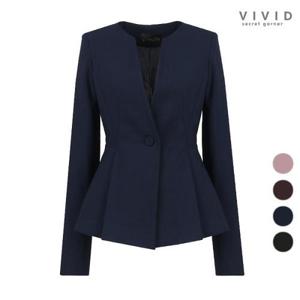 [비비드 시크릿가너]VIVID 여성 원버튼 노카라 정장자켓