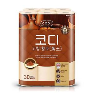 코디 화장지 고창 황토 3겹 천연펄프 30m 30롤1팩