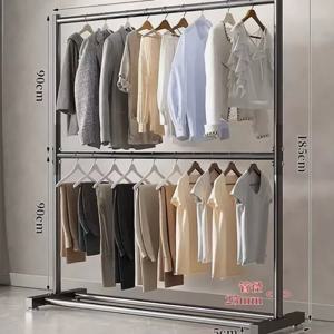 [SALE] 일자형 2단 옷걸이 D 행거(120cmx180cm) 블랙