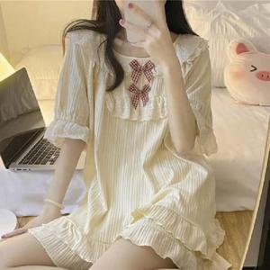 [블로썸스틸] DS-5038 코지 리본 레이스 여름잠옷