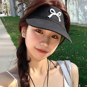 [홀리지]하브디 자수 리본 썬캡 선바이저 골프모자 테니스모자