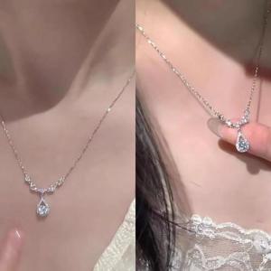 [디자이너몰]여성 실버 s925 물방울 머메이드 심플 목걸이