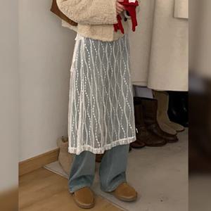 [무드무드] 블리 레이어드 레이스 스커트