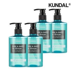 쿤달 퓨어 앤 세이프 여성청결제 베르가못 300ml x4개