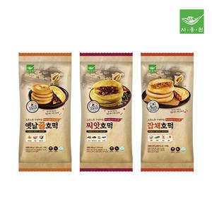 [사옹원]옛날 호떡 3종 세트(꿀호떡 4팩 + 씨앗호떡 3팩 + 잡채호떡 3팩, 총 10팩)