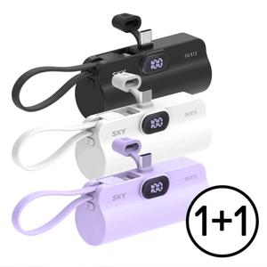 (홈츠) 스카이 필 X13 일체형 도킹형 듀얼 LED 미니 보조배터리 5000mAh C타입