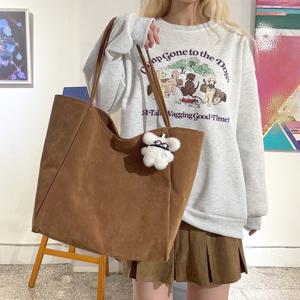프롬헤븐 스웨숄 키링 포함 스웨이드 빅 숄더백 보부상 가방