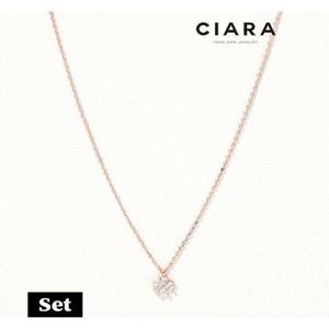 [씨아라][목걸이+팔찌SET] CIARA 14K Nazzano 클로버셰입 빅캐럿스톤