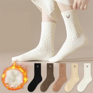 [기모양말 10켤레] 곰돌이 기모 보온양말 10켤레 세트(5컬러) 수면양말