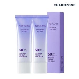 참존 탑클래스 어드밴스드 리프팅 SPF 50+ PA++++ 콜라겐 톤업 선크림 2개