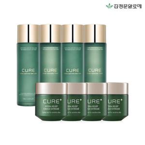 [김정문알로에] 큐어 수딩 토너 2개+에멀젼2개+익스트림 크림 4개