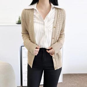 [리빌모아]여자 꽈배기 니트 가디건 여성가디건 DJW1-CA-S2LCBB1051-베이지