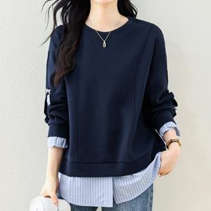 [블랙퀸] 주얼리소매 셔츠레이어드 니트  blk003798