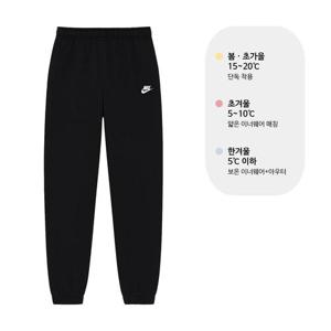 나이키 NSW 클럽 플리스 조거 기모 트레이닝 하의 블랙 BV2737-010