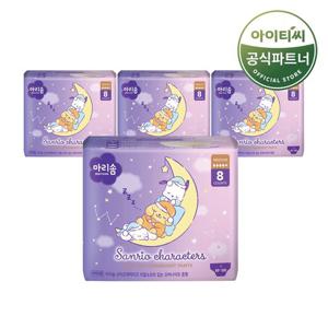 마리솜 생리대 산리오캐릭터즈 입는 오버나이트 중형 8P 4세트