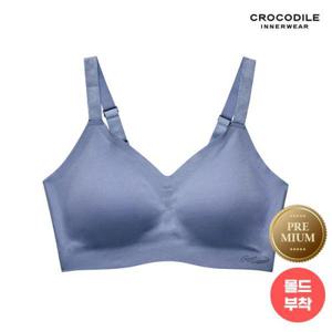 [크로커다일 언더웨어][시크릿세일]프리미엄나이론 큰컵 V넥 스트랩 브라 블루 CDWBR2O09T