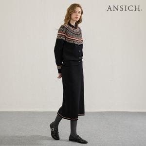 [안지크]25FW 노르딕 자카드 니트 스커트 1종
